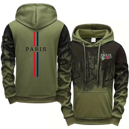 Paris Fashion Tracksuit Hooded Sweatshirt Sweatpants City Vibe Hoodies 2 Piece Set Autumn Winter Men's Daily Casual Sport Outfit