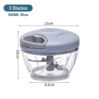 Manual Meat Mincer 500/900ML Garlic Chopper Kitchen Cooking Accessories Vegetable Onion Cutter Rotate Garlic Press Crusher.