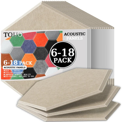 TOUO Acoustic Panels 6-18pc Noise Treatment Insulation Soundproofing Home Studio High Density Soundproof Wall Decor Bedroom