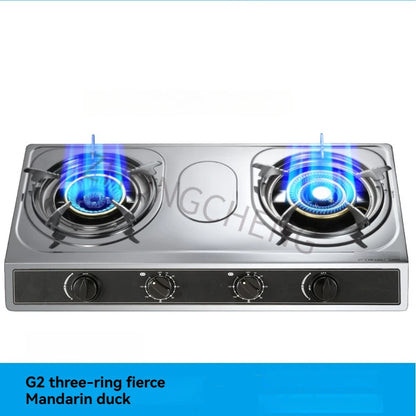 Time-out Wind-proof Gas Stove Double-range Liquefied Gas Stove Desktop Energy-saving Fierce Fire Stove.