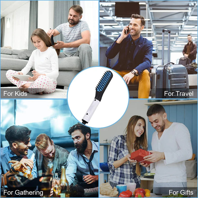 Multifunctional Quick Hair Beard Straightener Men's Hair Straightening Flat Iron Heated Hair Comb Electric Men Hair Beard Styler.