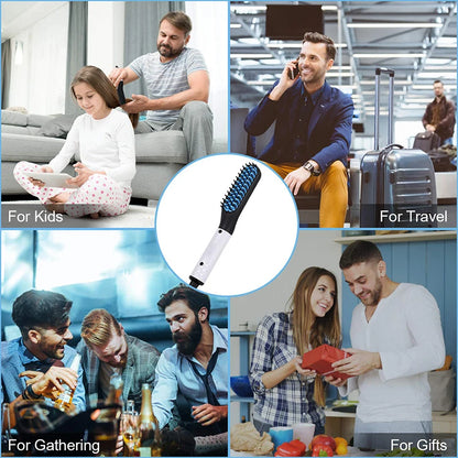 Multifunctional Quick Hair Beard Straightener Men's Hair Straightening Flat Iron Heated Hair Comb Electric Men Hair Beard Styler.