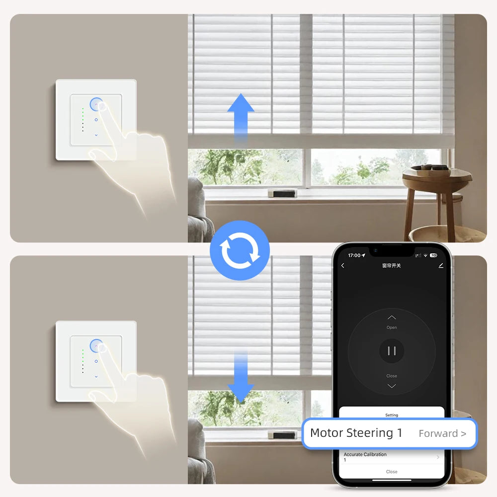 AVATTO Tuya WiFi Smart Lichtschalter/Vorhangschalter, Multi-Frame-Kombinationslichter und Vorhangschalter unterstützen Alexa Google Home.