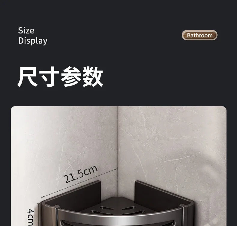 Dreieckiges Wandregal für Badezimmer oder Toilettenbereich. Rechteckiger zusätzlicher Balkon-Aufbewahrungsraum für kleine Badezimmer