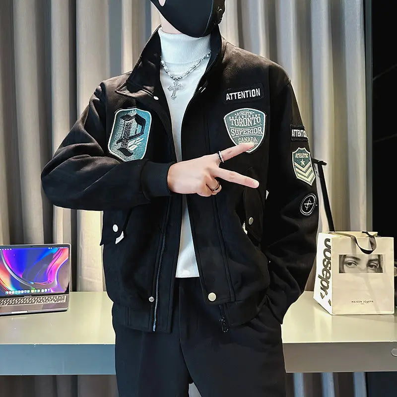 Male Bomber Jackets Stand Collar Short Korean Reviews Many Original Brands Men's Quilted Padded Coats Winter Casual Stylish Work.