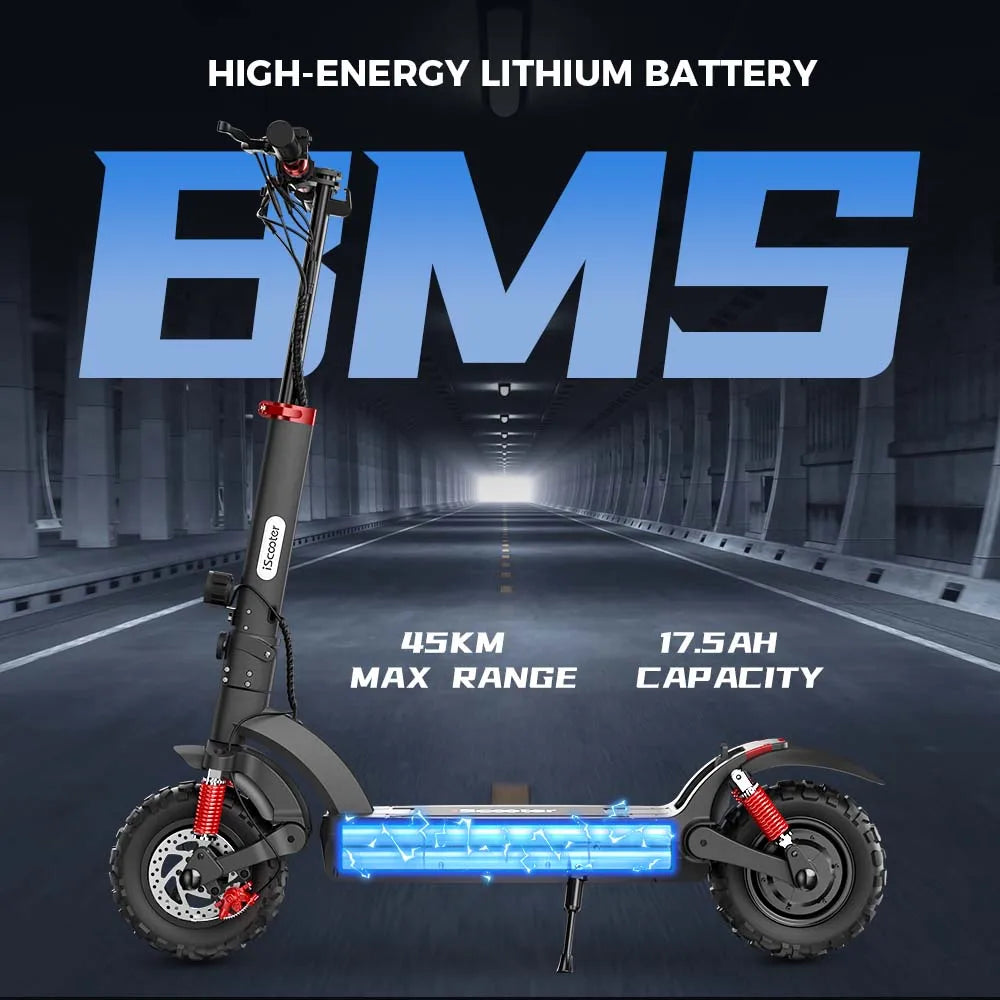 iScooter iX5Plus Foldable Adult Electric Scooter E-Scooter, 45KM/H Electric Kick Scooter, 1000W Skateboards 48V 17.5Ah Kickboard.