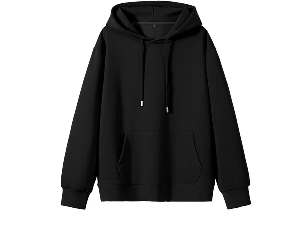 470G-570G HeavyWeight Cotton New Autumn Casual Men's Top Solid Color Loose Pullover Hoodies Sweatshirt Long-Sleeve Men Clothing