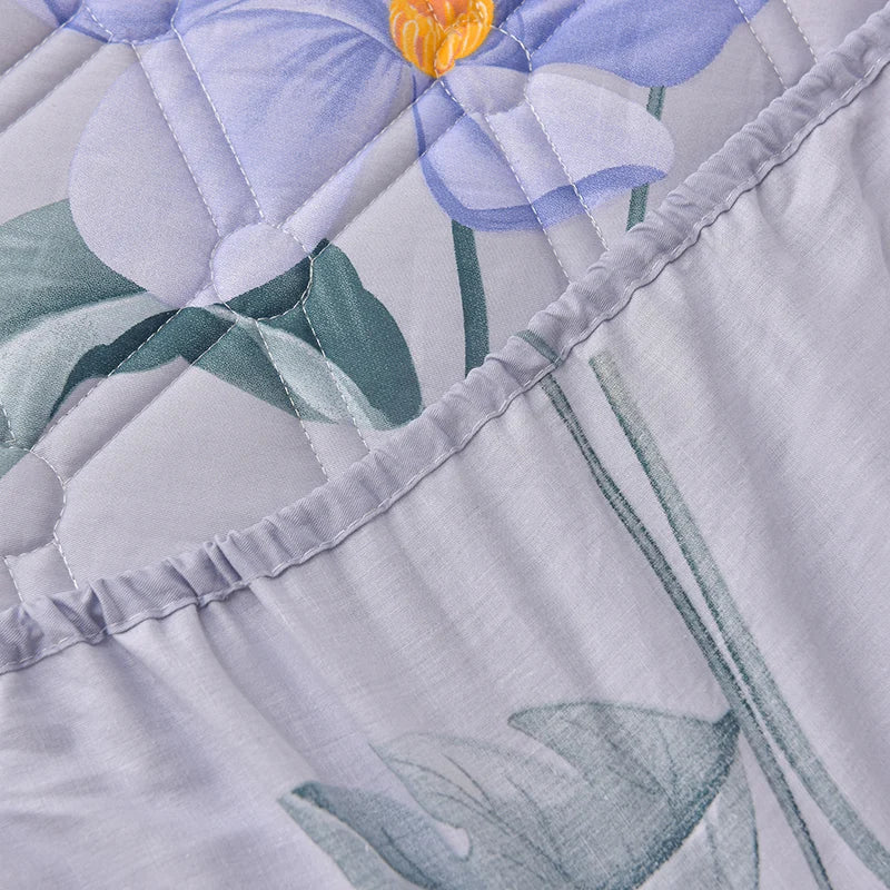 Thicken Mattress Cover for Home funda de colchón 100% Cotton Fitted Bedsheet King Size Floral Bed Covers 150x200(no pillowcase).