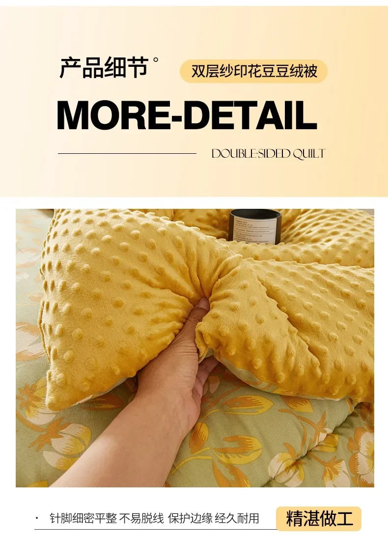 New A-class Retro Double Yarn Bean Velvet Winter Blanket Core, Fast Heating Warm Blanket, Four Seasons Spring and Autumn Quilt
