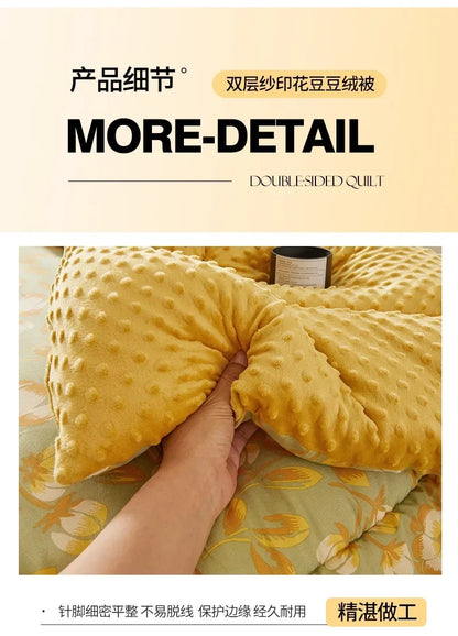 New A-class Retro Double Yarn Bean Velvet Winter Blanket Core, Fast Heating Warm Blanket, Four Seasons Spring and Autumn Quilt