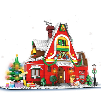 2023 City Creativity Winter Village Christmas House Christmas ART House Model Building Blocks Bricks Kids Toys Christmas Gift.