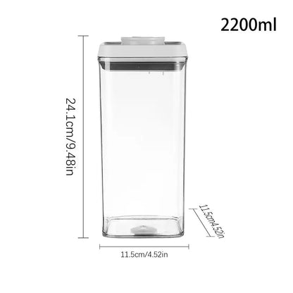 Cereal Container Kitchen Airtight Jars Clear Stackable Sealed Jar for Rice Pet Food Home Bakers Pantry Organizers Dried Fruits.