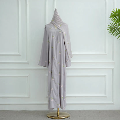Eid 2025 New Embroideried Abaya Kimono Dubai Luxury Cardigan Muslim Party Kaftan Robe Abayas for Women Turkish Islamic Clothing