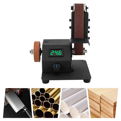 Elektrischer Mini-Bandschleifer zum Selbermachen, 350 W, für die Messerherstellung, Upgrade des Messerschärfs mit 10 Stück Schleifband