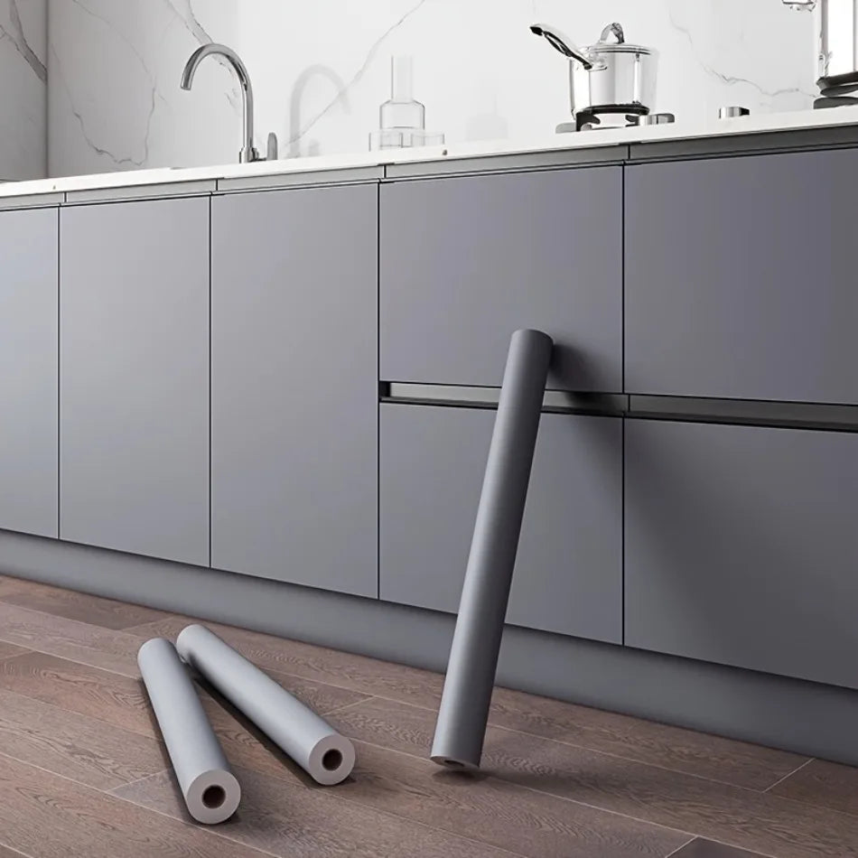 60 cm Vinyl-Tapete zum Abziehen und Aufkleben, mattschwarz, grau, weiß, abnehmbares, dickes Kontaktpapier für Wände, Küchen, Arbeitsplatten, Schränke