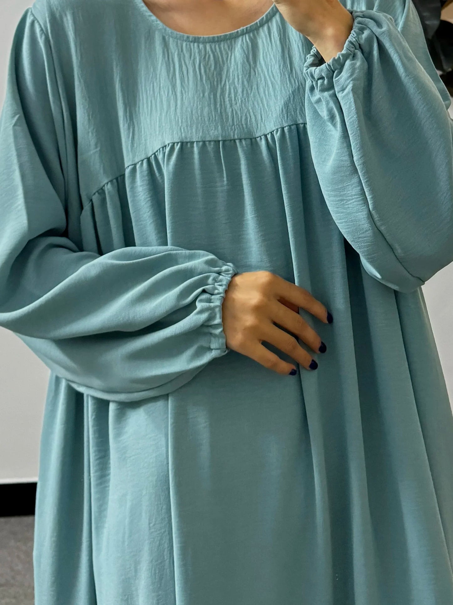 Full Sleeve Loose Maxi Prayer Dress Muslim Modest Dresses Jilbabs Casual Solid Pockets Robe Long Ramadan Dress Women Abayas.