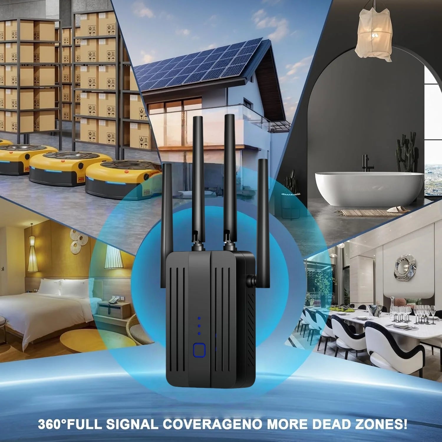 1200Mbps WiFi Repeater Dual Band Signal Extender 2.4G/5GHz Wi-Fi 802.11ac Gigabit Amplifier Router Long Range Signal Booster.