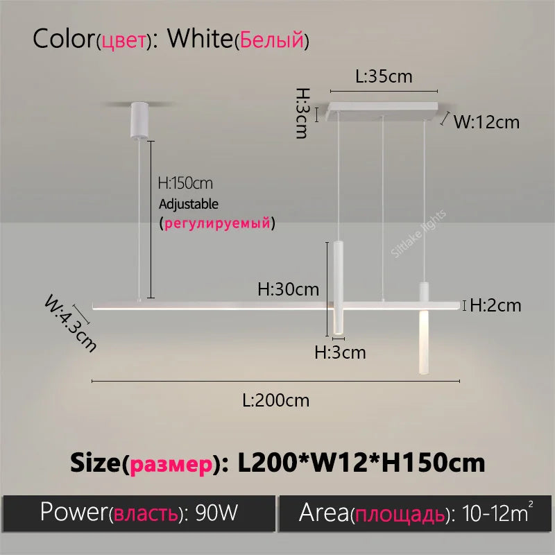 Neue Restaurant Kronleuchter moderne einfache Esszimmer Tisch Bar Lichter lange Streifen Scheinwerfer kreative Designer Pendelleuchten