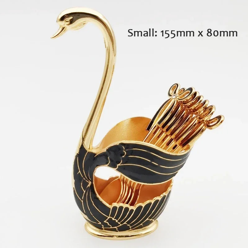 Swan-Shaped Cutlery Holder, Elegant Spoon and Fork Base, Luxury Tableware Storage, Stylish Kitchen Decor and Organizer for Home