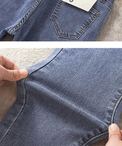 High Waist Nine-Tenths Women's Skinny Jeans Elastic Slimming Fashionable Spring Autumn New Style Small Foot Tight Pants.