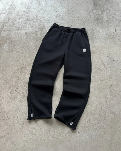 Y2K Retro Gerade Hosen Trainingsanzug Streetwear Hosen Personalisierte Hose Bein Zipper Stickerei Hip Hop Casual Jogger Männer Hosen