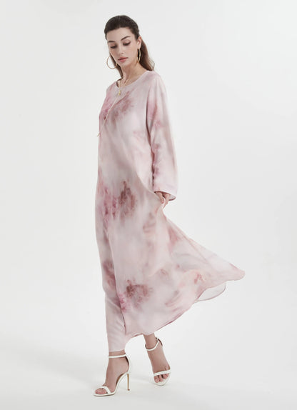 Kebaya Middle Eastern Muslim women's Abaya printed slim-fit with coat and Dress suit.