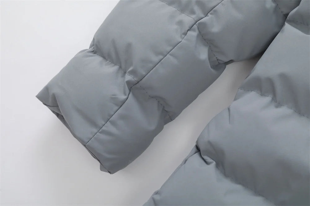 New Winter Men's Mid-Length Cotton-Lined Coat Business-Casual Windproof Warmth Fashionable Hooded Jacket Stylish Menswear