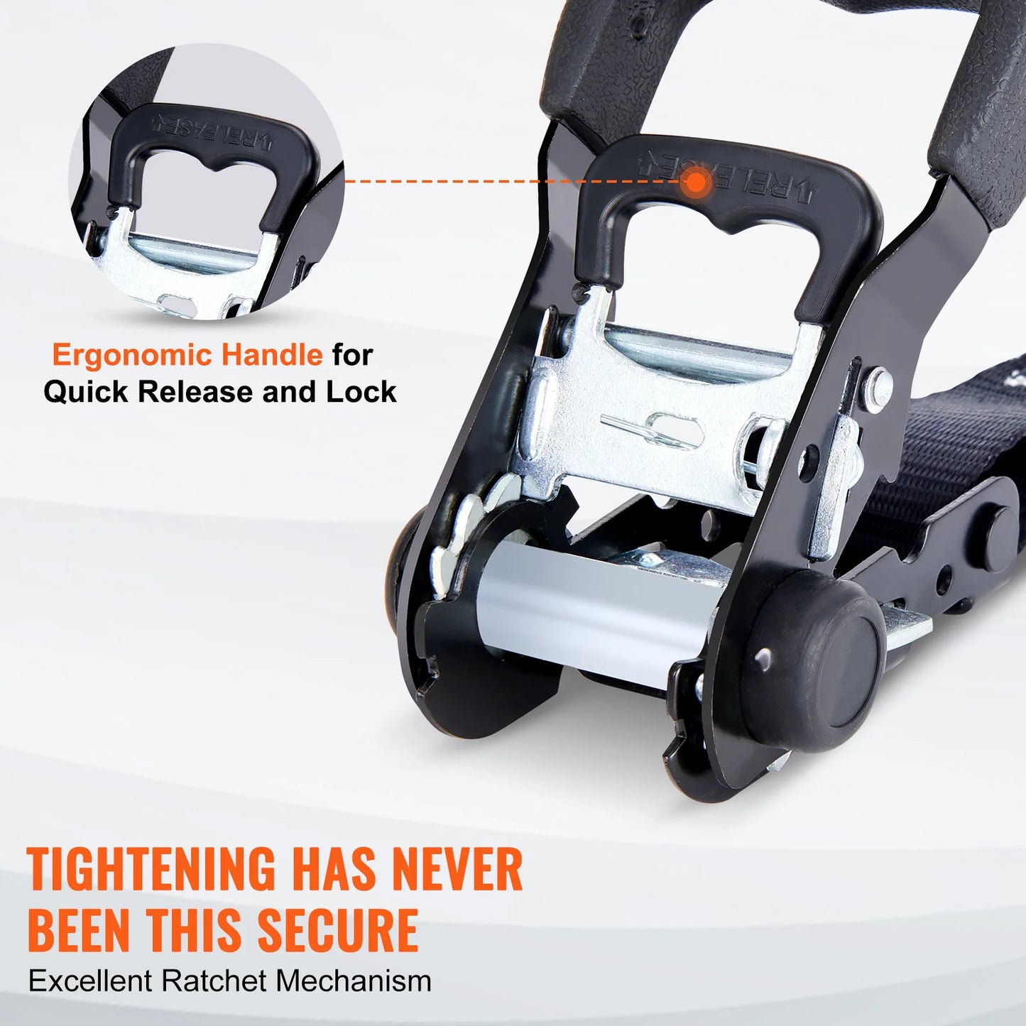 SucceBuy 4 Stück Anhänger-Ratschen-Spanngurte mit gepolsterten Griffen, Haken-Bremsbindegürtel für die Bewegen, Sicherung von Fracht und Motorrädern