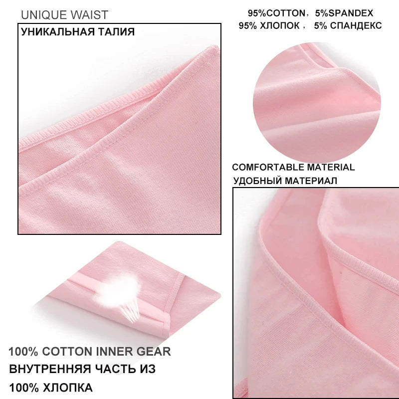 4PCS Seamless Cotton Panties Women Solid Color Briefs Sexy Low Waist Underpants Female Breathable Underwear Ladies Stretch Panti.