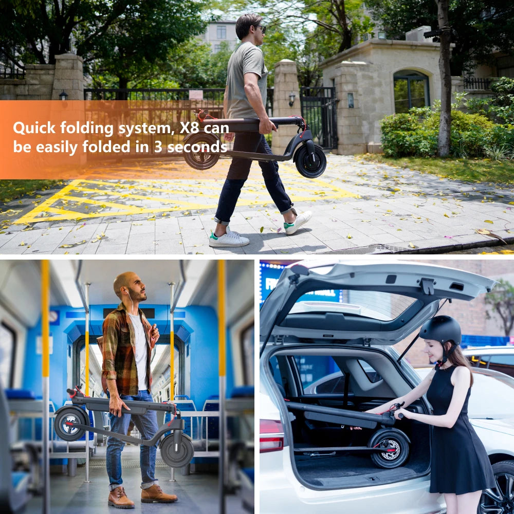 HX X8 Powerful Electric Scooter 350W 10AH 36V Removable battery EScooter Foldable 10.0 inch Wheel Self-Balance E Scooter.