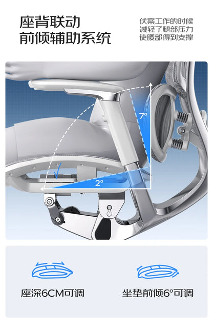 Ergonomischer Computerstuhl Designer Bequeme nordische Fußstütze Moderner trendiger Bürostuhl Entspannendes Lesen Muebles-Möbel