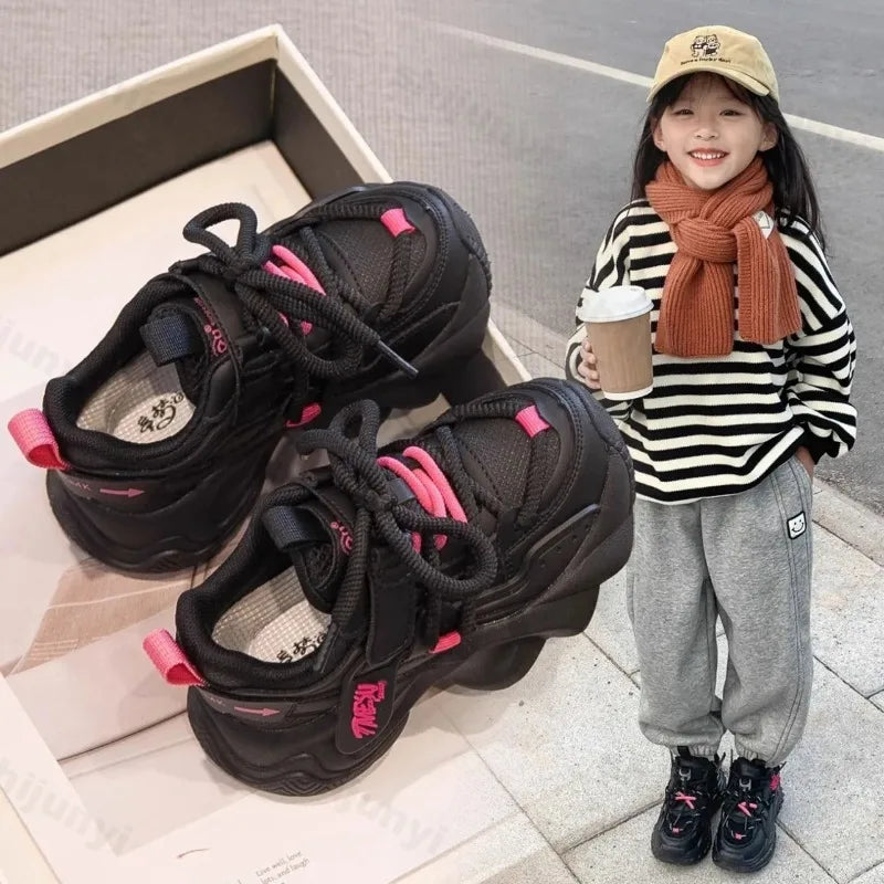 Autumn Girls Sneakers 2025 Fashion New Soft Comfortable Children Casual Shoes Non-slip Thick Soled Outdoor Kids Sports Shoes.