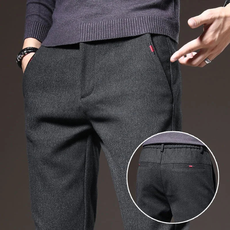 Men's Straight Leg Long Daily Pants Casual Straight Slim Fit Narrow Leg Trousers Stylish Male Suit Work Fashion Blue Gray Pants.