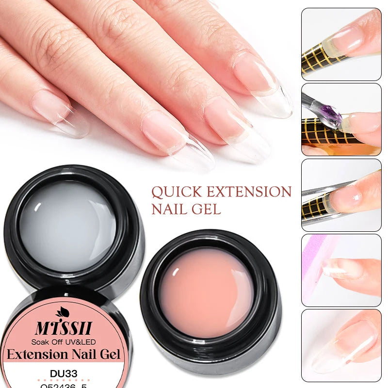 Mtssii 8ML Quick Extension Nail Gel Vernis Nude Milk White Gel Nail Polish UV Semi Permanent Nails Art For Manicure Tools.