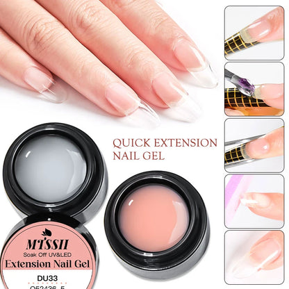Mtssii 8ML Quick Extension Nail Gel Vernis Nude Milk White Gel Nail Polish UV Semi Permanent Nails Art For Manicure Tools.