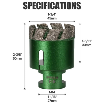 6–130 mm M14-Gewinde, trocken, vakuumgelöteter Marmor, Mauerwerk, Lochsäge, Öffner, Diamantbohrkrone für Keramikfliesen, Granit, Marmor