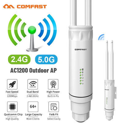 COMFAST AC1200/AC1300 Outdoor AP Router 2.4G/5G Dual Dand Long Range signal Extender Amplifie wireless WiFi Repeater waterproof.
