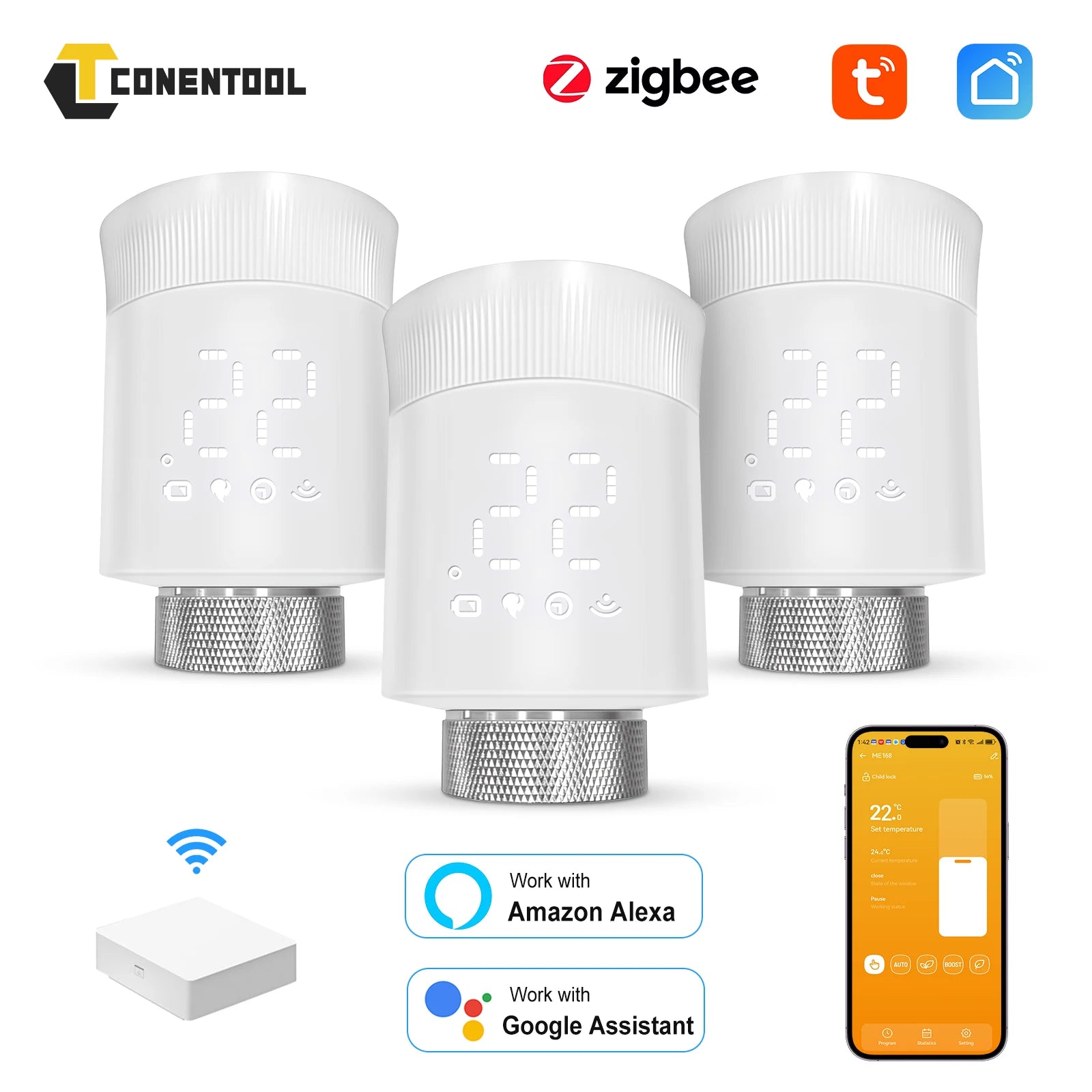 Tuya Zigbee Smart Thermostatic Valve Radiator Actuator Valve Wireless Temperature Controller Energy-Saving for Home Heating Alex.