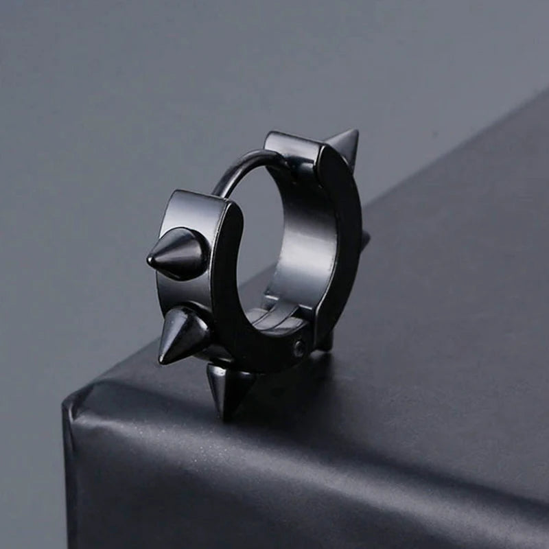 1 /11 Pairs Punk Stainless Steel Stud Earrings Black Earrings Set For Men Women Vintage Hip Hop Piercing Ear Jewelry Accessories.