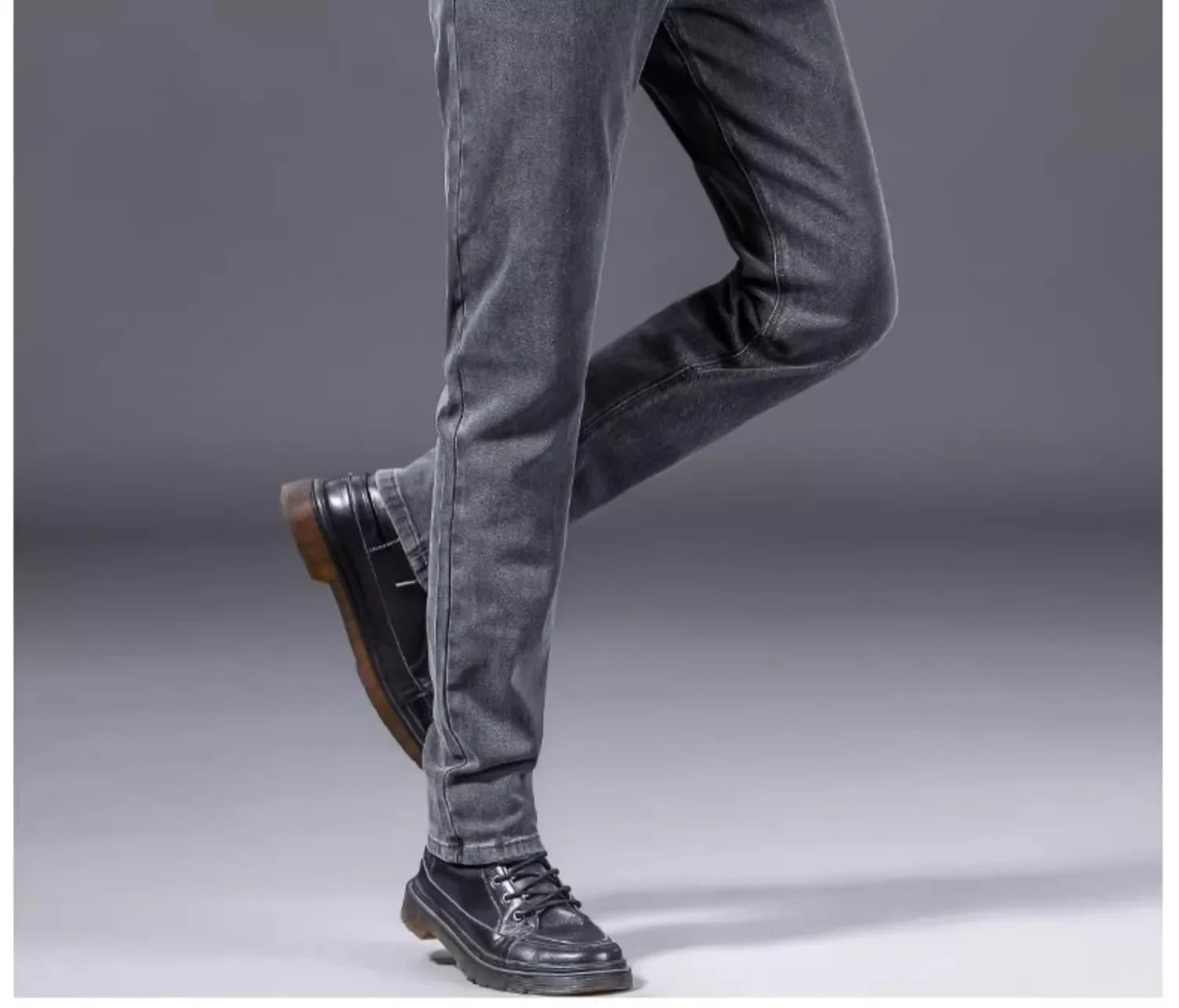 Fashionable Casual Men's Jeans Slim Straight Long Pants Versatile Spring Autumn Winter New Style High Waist Trousers.