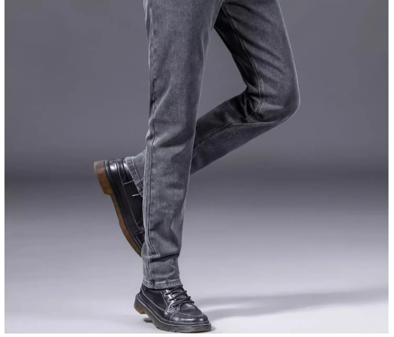 Fashionable Casual Men's Jeans Slim Straight Long Pants Versatile Spring Autumn Winter New Style High Waist Trousers.