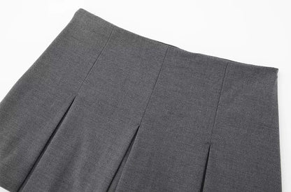 Women Fashion With Pleated Shorts Skirts Vintage High Waist Side Zipper Female Skort Mujer.