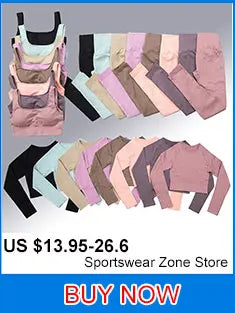 Yoga Suit High Waist Leggings Running Training Tights Sports Outfits Long Sleeve Crop Top Bra Seamless Fitenss Set Fitness Wear.