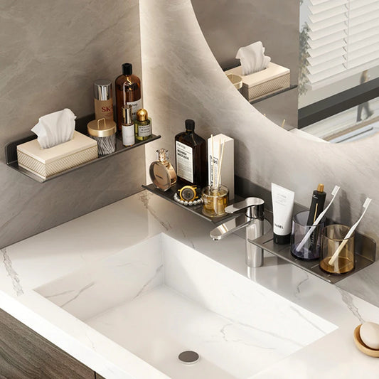 Badezimmerregal, Badezimmerregal, Toilettenlagerregal, Toilette, Küchenraum, Aluminium, zum Aufhängen an der Wand, stanzfreies Regal