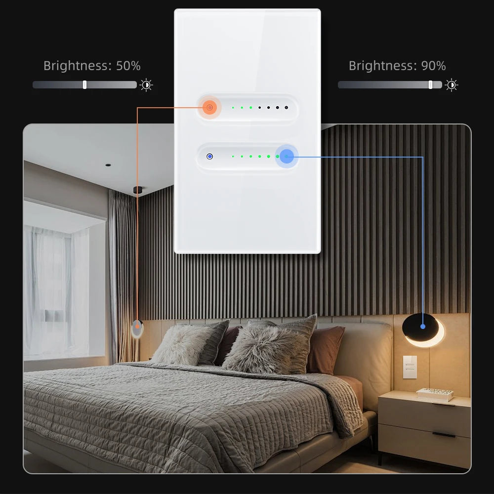 AVATTO Tuya WiFi/ZigBee 1/2 Gang Dimmer Licht Schalter Touch Panel APP Fernbedienung Smart Dimmer Schalter Für Alexa google Hause.
