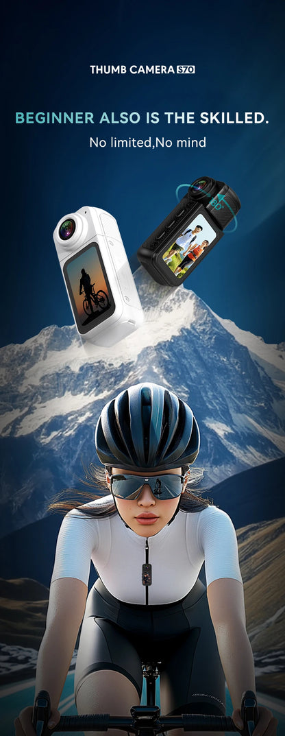 Small Action Camera Sports Cam Bodycam Rotating Lens Go WiFi Digital Pro Video Runcam Instant for Hero 10 11 12 13 Photography.