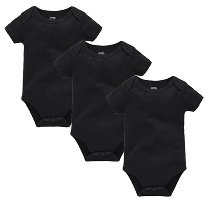 2025 Sommer Unisex Baby Body 0-24 Monate Kurzarm 100 % Baumwolle Weiß Schwarz Grau Design Säuglingskleidung