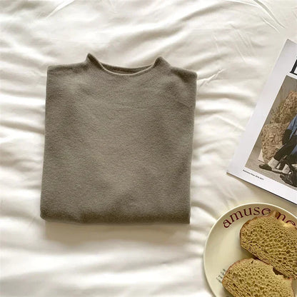 2025 Women Turtleneck Knitted Pullovers Solid Sweater Harajuku Korean Soft Warm Knitwear Autumn Winter Fashion Slim Jumpers Tops.