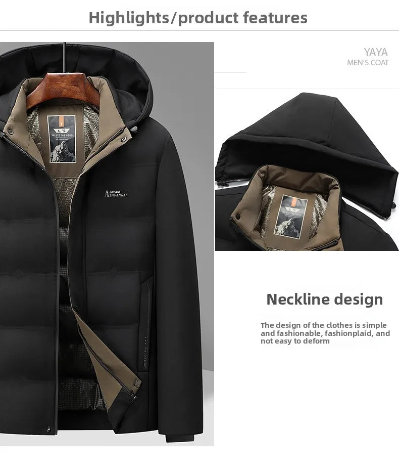Top Grade Winter New Brand Hooded Casual Fashion Windbreaker Quilted Parka Jacket Puffer Bubble Coats Outwear Men Clothes.
