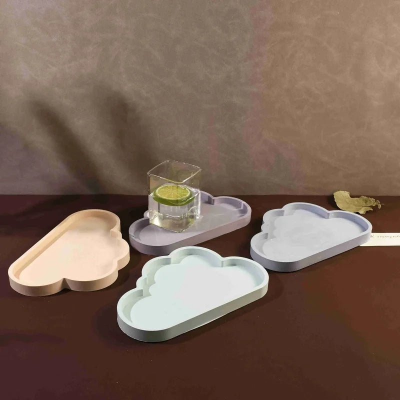 Clouds Dish Tray Silicone Mold DIY Jewellery Storage Box Coasters Ornaments Plaster Resin Molds.